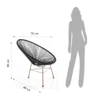 Outdoor and Indoor Armchair in Metal and Polyrattan - Erbium Viadurini