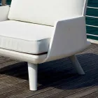 Upholstered Outdoor Armchair of White and Modern Design - Samurai by Myyour Viadurini