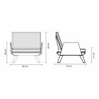 Upholstered Outdoor Armchair of White and Modern Design - Samurai by Myyour Viadurini