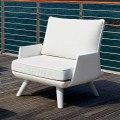 Upholstered Outdoor Armchair of White and Modern Design - Samurai by Myyour