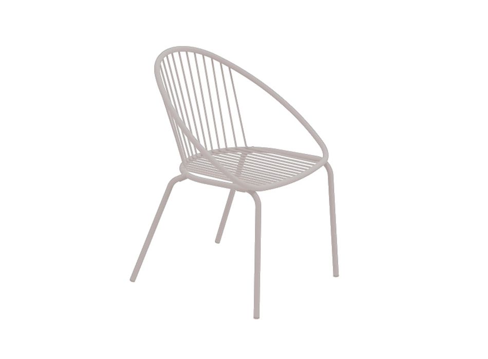 Stackable Outdoor Armchair in Steel Made in Italy 2 Pieces - Sansa Viadurini
