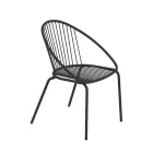 Stackable Outdoor Armchair in Steel Made in Italy 2 Pieces - Sansa Viadurini