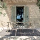 Stackable Outdoor Armchair in Steel Made in Italy 2 Pieces - Sansa Viadurini