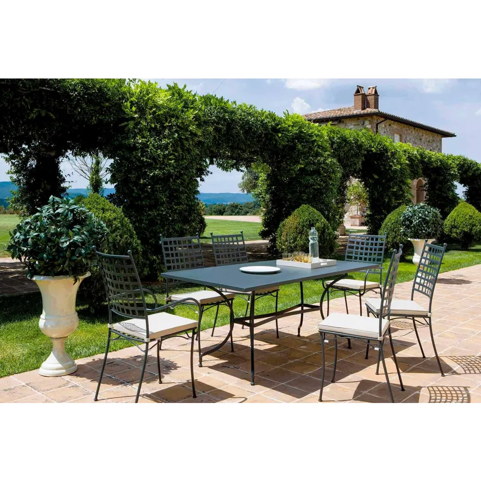 Outdoor Stackable Metal Armchair Made in Italy, 4 Pieces - Pira Viadurini