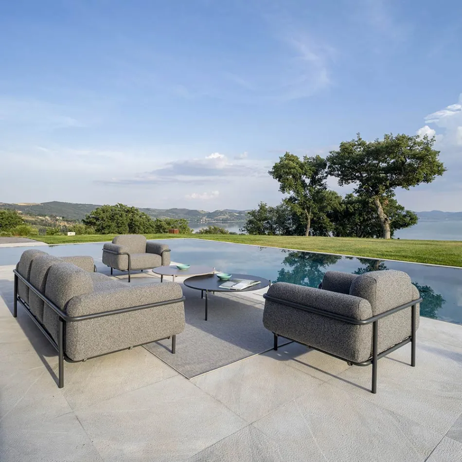 Outdoor Armchair in Steel and Polypropylene Made in Italy - Astrid Viadurini