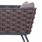 Outdoor Armchair in Aluminum and Rope with Fabric Cushions - Rasti Viadurini