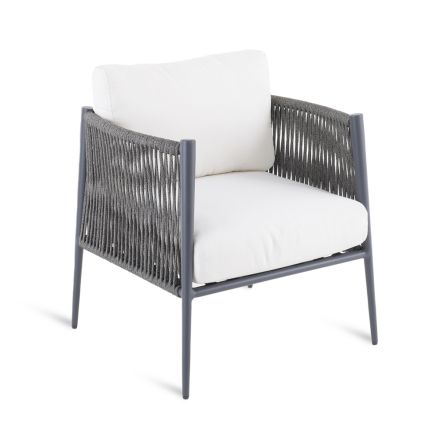 Outdoor Armchair in Aluminum and Hand Woven Rope Made in Italy - Nymeria Viadurini