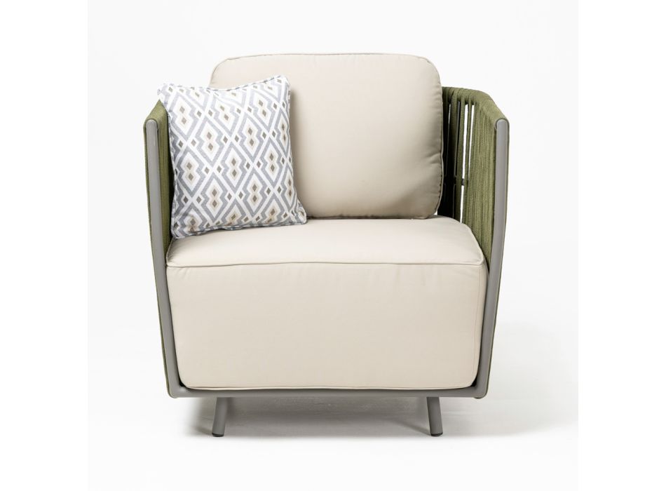 Outdoor Armchair in Aluminum and Woven Fabric - Eugene Viadurini