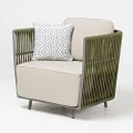 Outdoor Armchair in Aluminum and Woven Fabric - Eugene