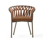 Outdoor Armchair in Rope, Fabric and Aluminum - Emma Cross by Varaschin Viadurini