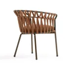 Outdoor Armchair in Rope, Fabric and Aluminum - Emma Cross by Varaschin Viadurini