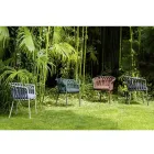 Outdoor Armchair in Rope, Fabric and Aluminum - Emma Cross by Varaschin Viadurini