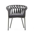 Outdoor Armchair in Rope, Fabric and Aluminum - Emma Cross by Varaschin