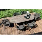 Outdoor Armchair in Rope, Fabric and Aluminum - Emma Cross by Varaschin Viadurini