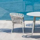 Outdoor Armchair in Rope, Fabric and Aluminum - Emma Cross by Varaschin Viadurini