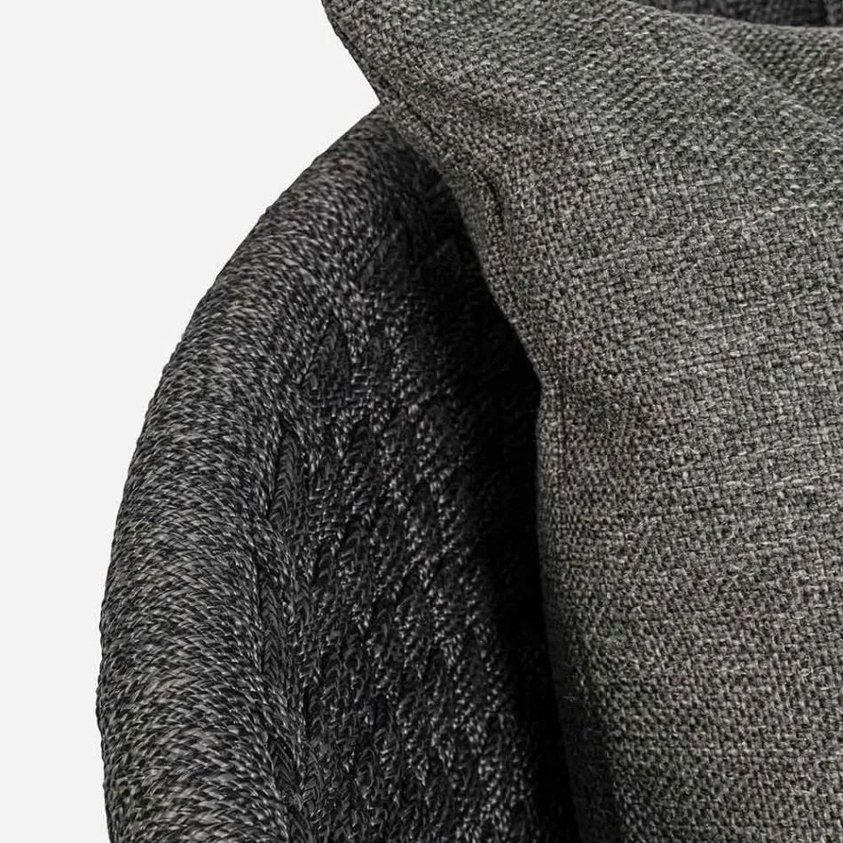 Outdoor Armchair in Rope Weaving and Teak Wood, Homemotion - Callum Viadurini