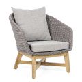 Outdoor Armchair in Woven Rope and Teak Wood, Homemotion - Callum