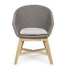 Outdoor Armchair in Wood and Rope with Cushion, Homemotion, 2 Pieces - Oskana Viadurini