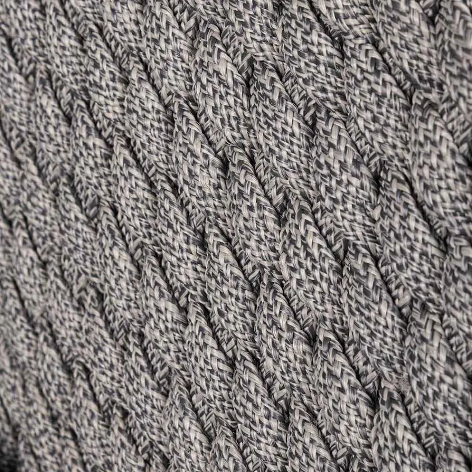 Outdoor Armchair in Wood and Rope with Cushion, Homemotion, 2 Pieces - Oskana Viadurini