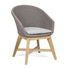 Outdoor Armchair in Wood and Rope with Cushion, Homemotion, 2 Pieces - Oskana Viadurini