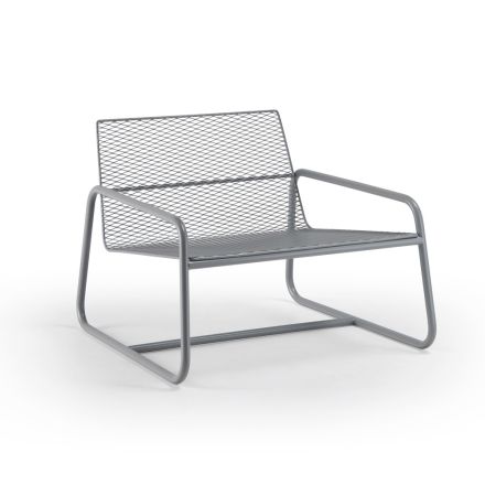 Outdoor Metal Armchair with Luxury Cushion Made in Italy - Karol Viadurini