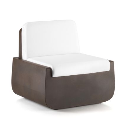 Outdoor Armchair in Polyethylene with Fabric Cushion Made in Italy - Belida Viadurini