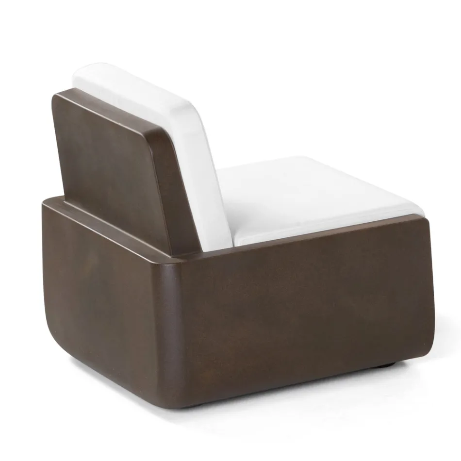 Outdoor Armchair in Polyethylene with Fabric Cushion Made in Italy - Belida Viadurini
