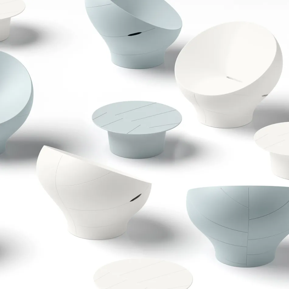 Outdoor Polyethylene Armchair Available in Various Colours - Towel Viadurini