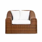 Outdoor armchair polyethylene woven design hand Cooper Viadurini