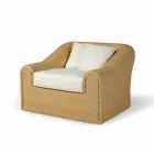 Outdoor armchair polyethylene woven design hand Cooper Viadurini