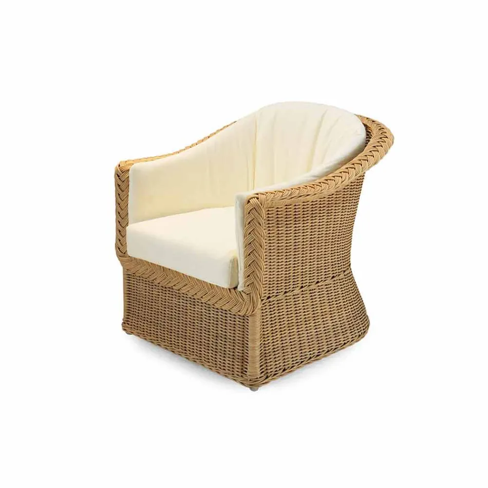 Outdoor Polyethylene armchair hand woven Naomi Viadurini