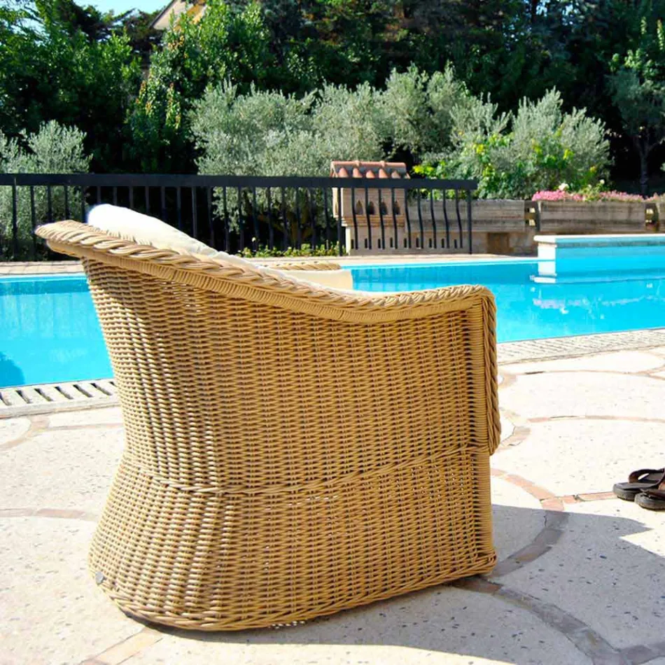 Outdoor Polyethylene armchair hand woven Naomi Viadurini