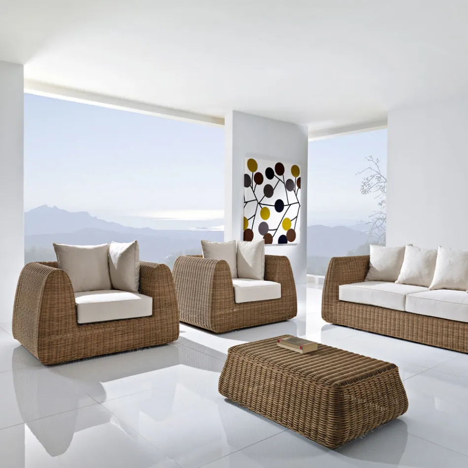 Outdoor Armchair in Woven Polyrattan - Charlie Viadurini