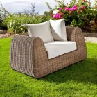 Outdoor Armchair in Woven Polyrattan - Charlie Viadurini
