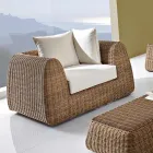Outdoor Armchair in Woven Polyrattan - Charlie Viadurini