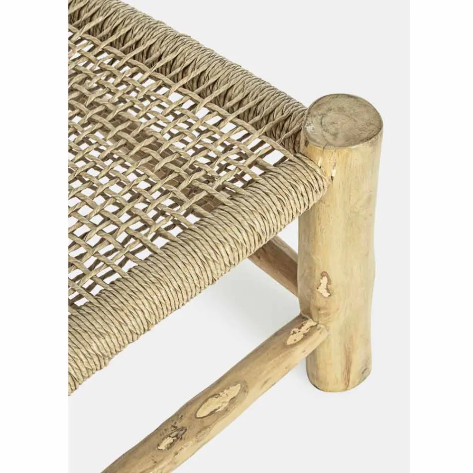 Outdoor Armchair in Teak Branches and Synthetic Fiber, 2 Pieces - Tecno Viadurini