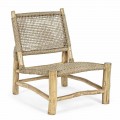 Outdoor Armchair in Teak Branches and Synthetic Fiber, 2 Pieces - Tecno