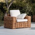 Outdoor Armchair in Natural Rattan with Cushions Included - Keira