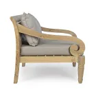 Outdoor Teak Armchair with Fabric Cushions, Homemotion - Tatyana Viadurini