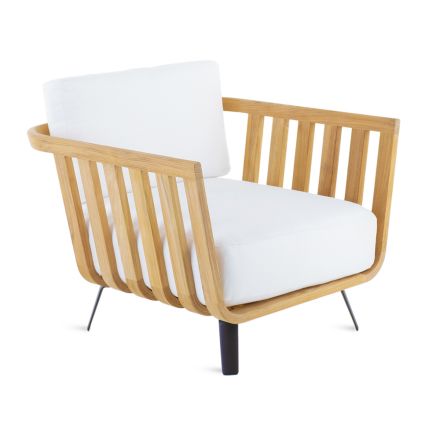 Outdoor Armchair in Teak With or Without Rope Made in Italy - Taranee Viadurini
