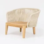 Outdoor Armchair in Teak and Polyethylene Weave - Jhon Viadurini