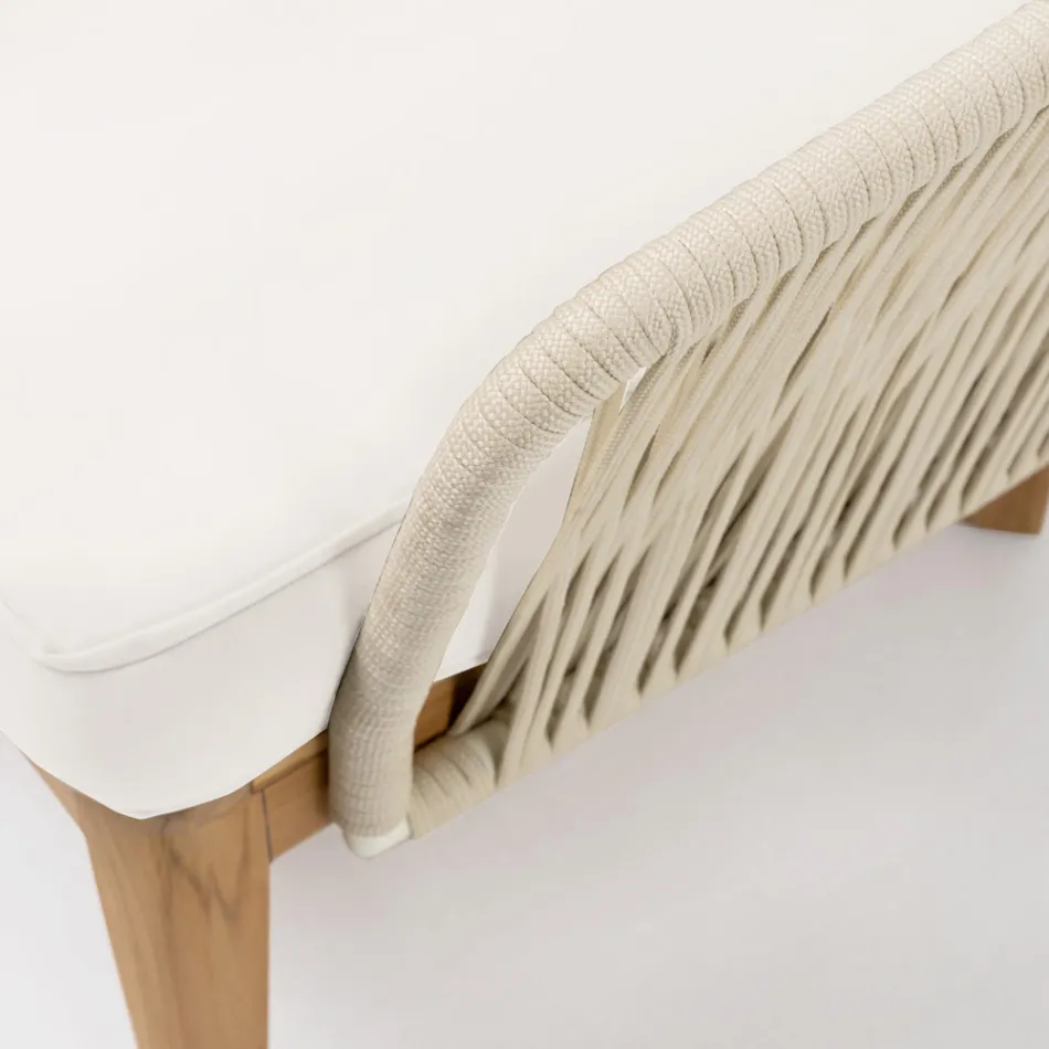 Outdoor Armchair in Teak and Polyethylene Weave - Jhon Viadurini