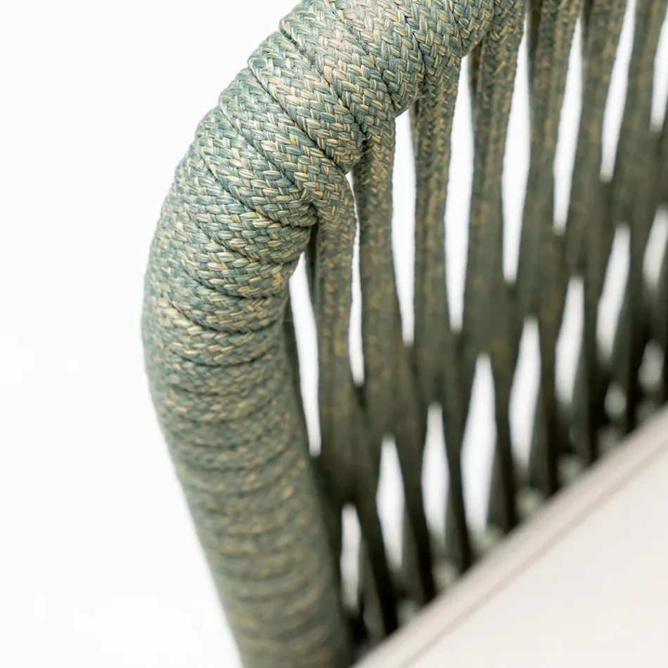 Outdoor Armchair in Teak and Polyethylene Weave - Jhon Viadurini