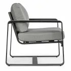 Outdoor Armchair in Fabric and Aluminum Anthracite Finish, 2 Pieces - Deria Viadurini