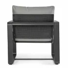 Outdoor Armchair in Fabric and Aluminum Anthracite Finish, 2 Pieces - Deria Viadurini