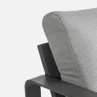 Outdoor Armchair in Fabric and Aluminum Anthracite Finish, 2 Pieces - Deria Viadurini