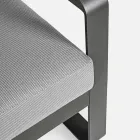 Outdoor Armchair in Fabric and Aluminum Anthracite Finish, 2 Pieces - Deria Viadurini