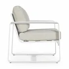 Outdoor Armchair in Fabric and White Painted Aluminum, 2 Pieces - Marianna Viadurini
