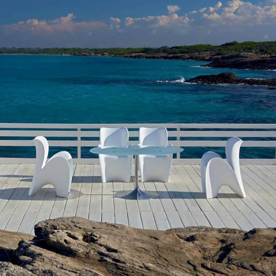 Design Colored Plastic Outdoor or Indoor Armchair - Lily by Myyour Viadurini
