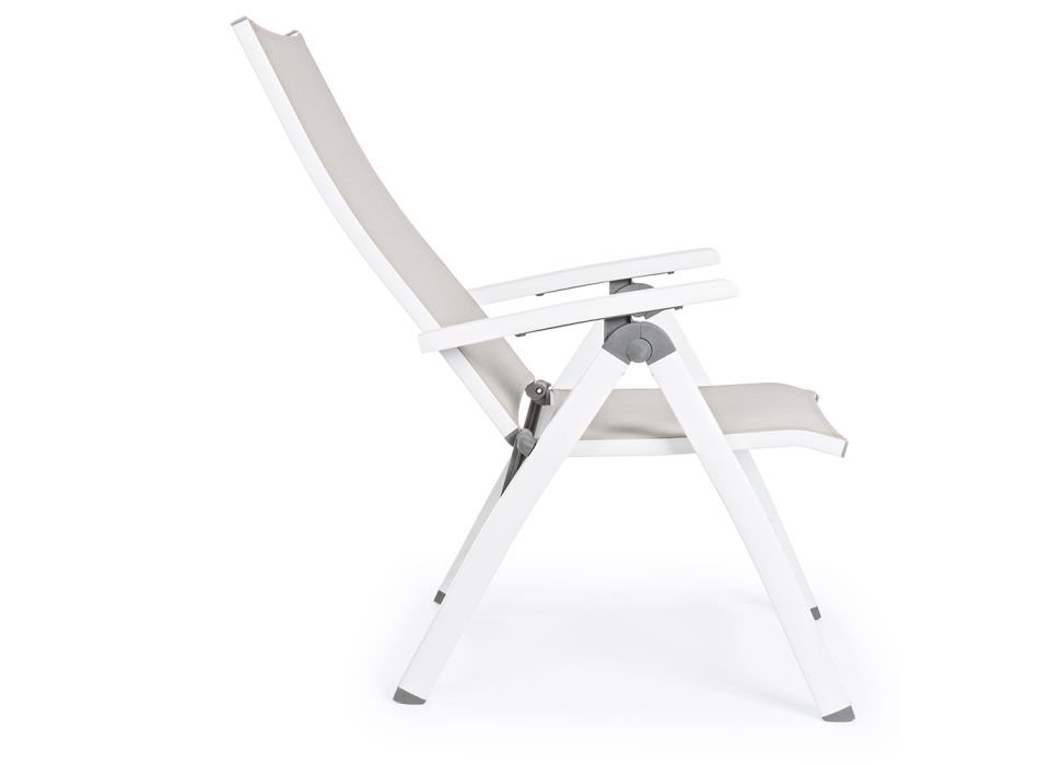 Reclining Outdoor Armchair with Aluminum Structure, Homemotion - Ursula Viadurini